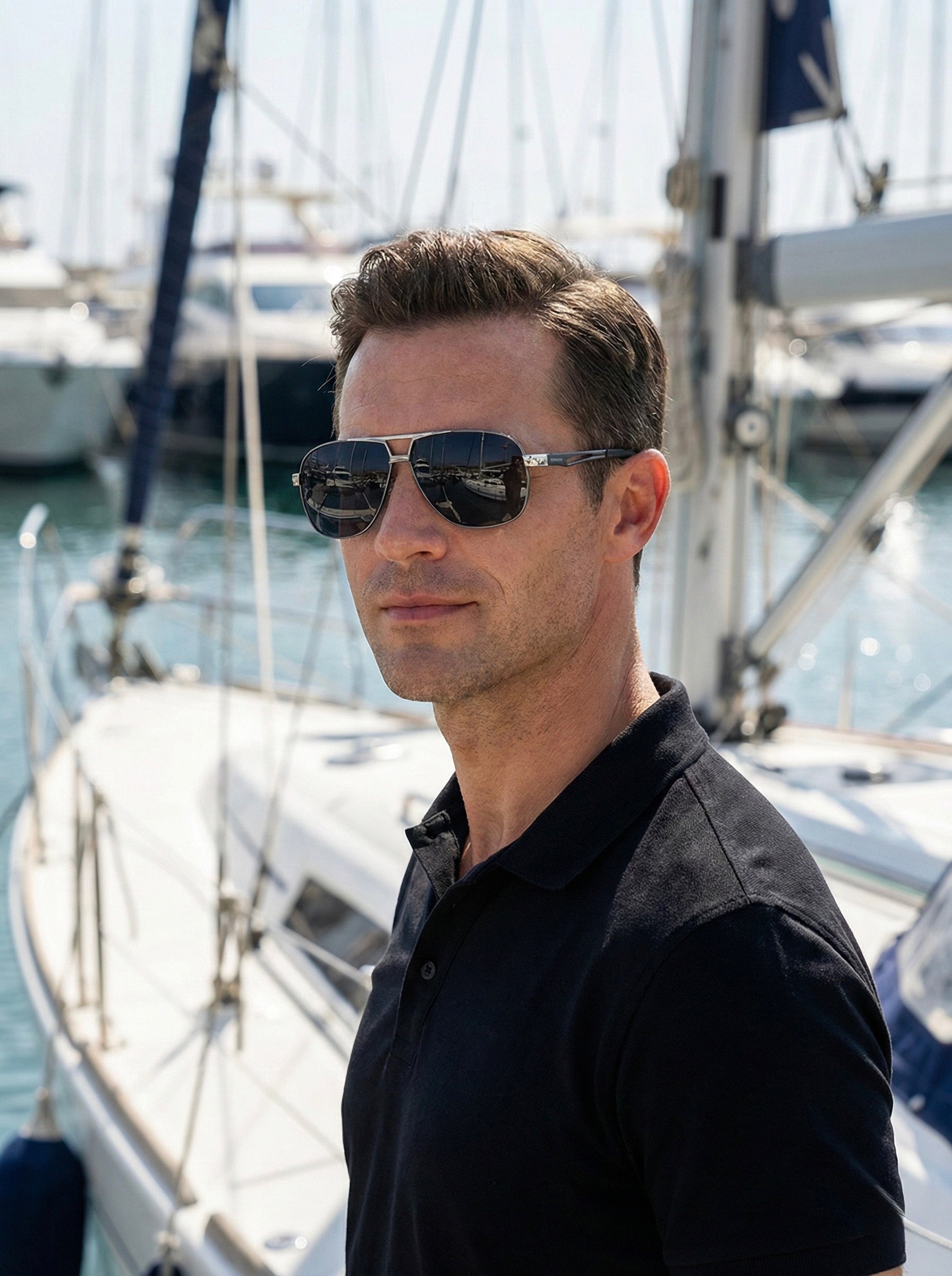 SENOIX Przeciwsłoneczne okulary fotochromowe z polaryzacją Pilotki UV400