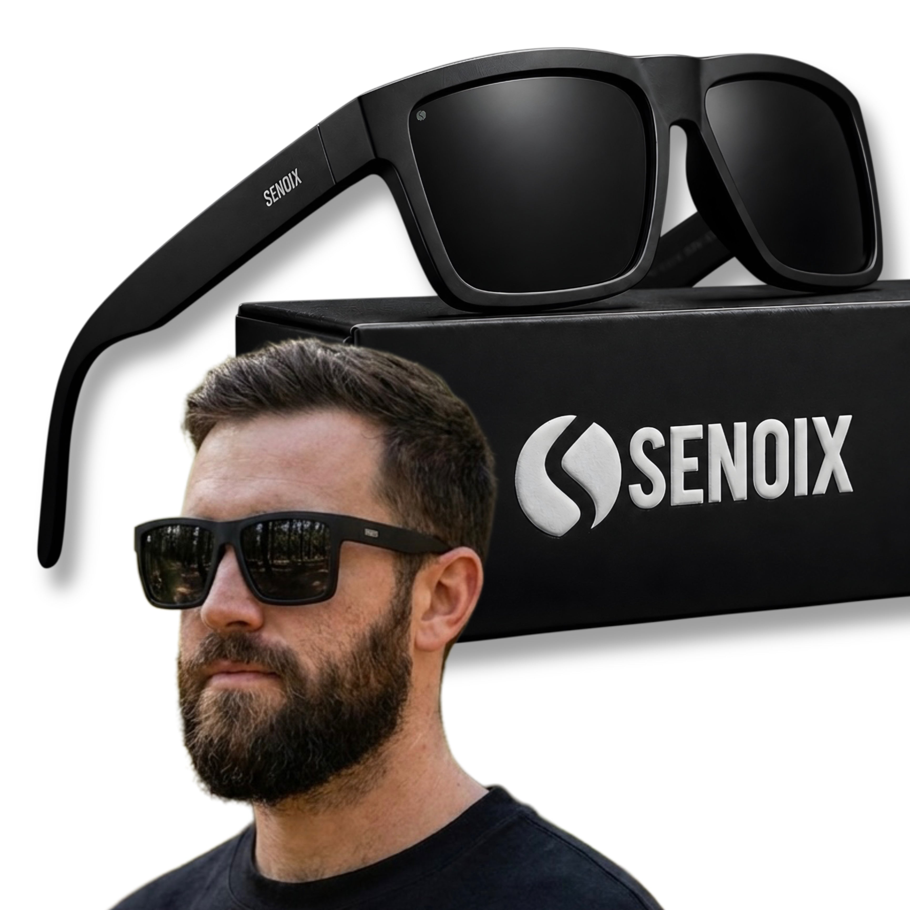 SENOIX Active Black Polarized Sunglasses 