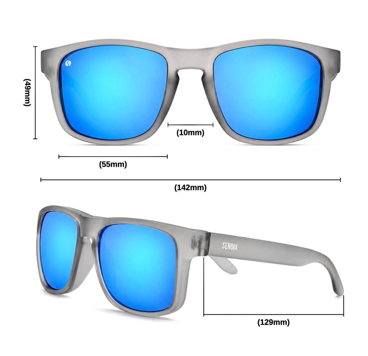 SENOIX Active Black Polarized Sunglasses 