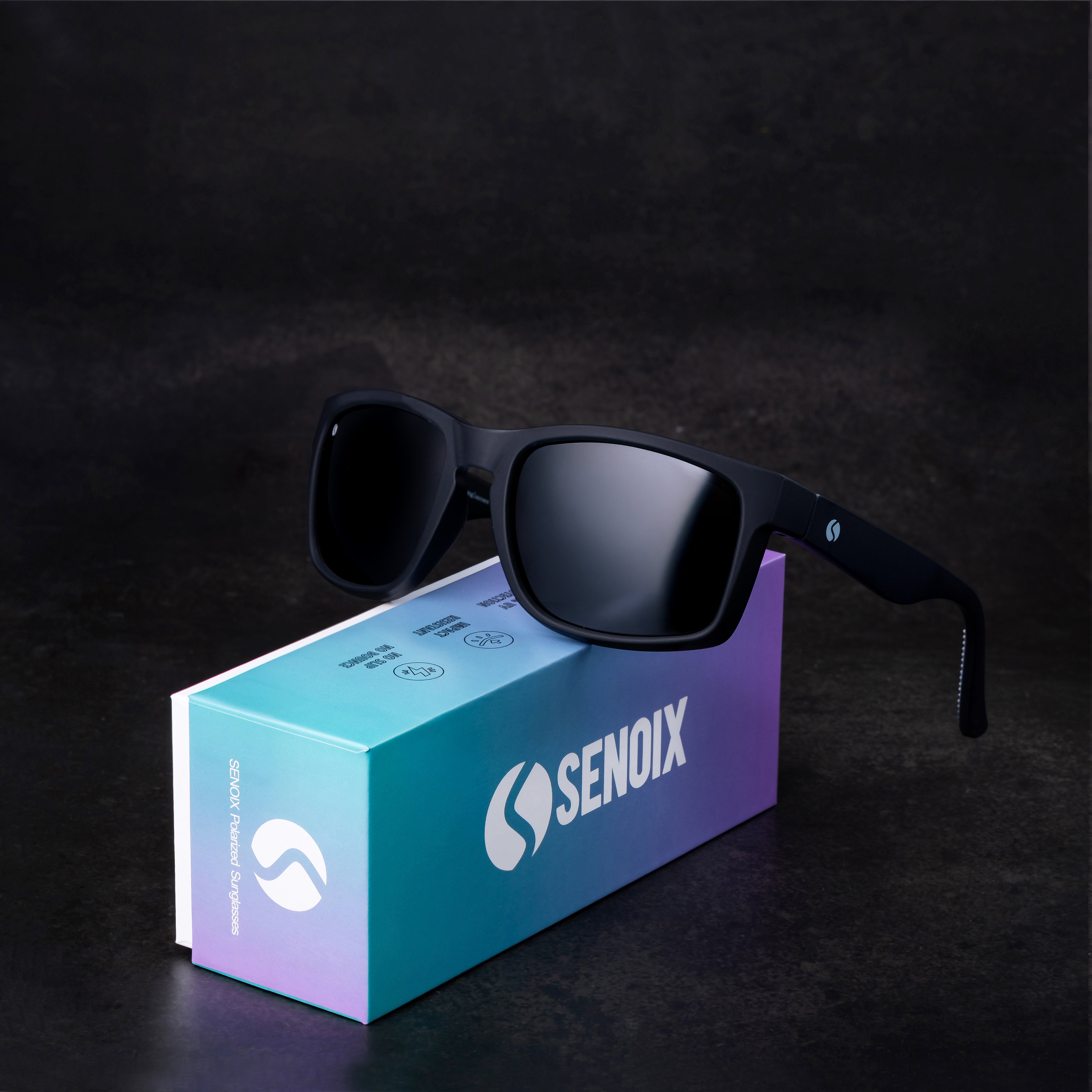 SENOIX Active Black Polarized Sunglasses 